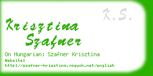 krisztina szafner business card